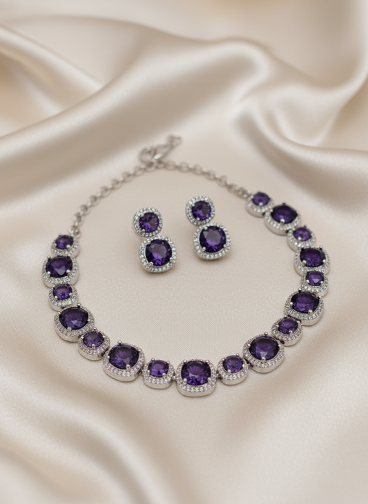 Purple Stone AD Necklace