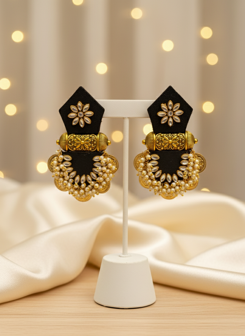 Black Handmade Earrings