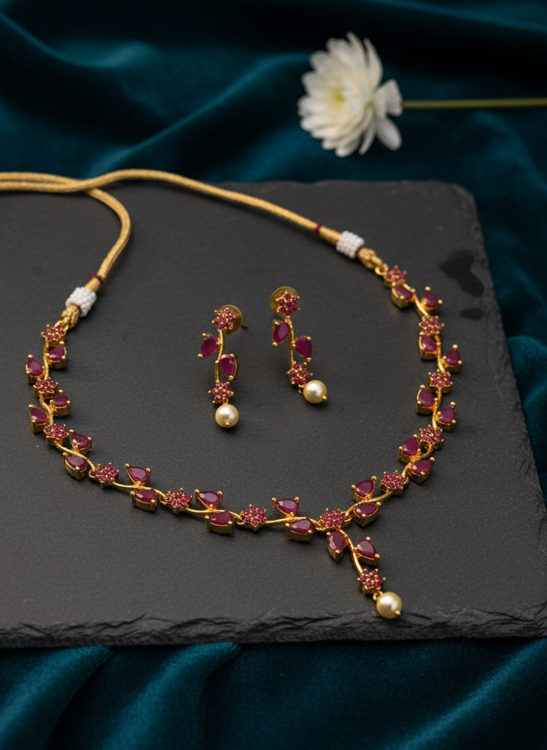 Pink Gold-Plated Necklace