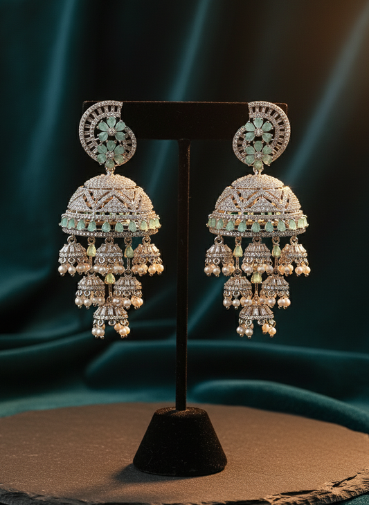 Pastel Green AD Earrings