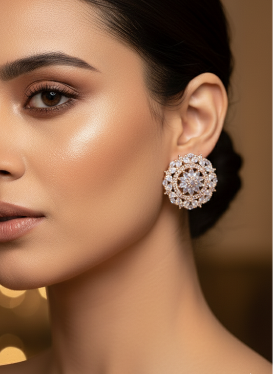 Gold Plated AD Earrings