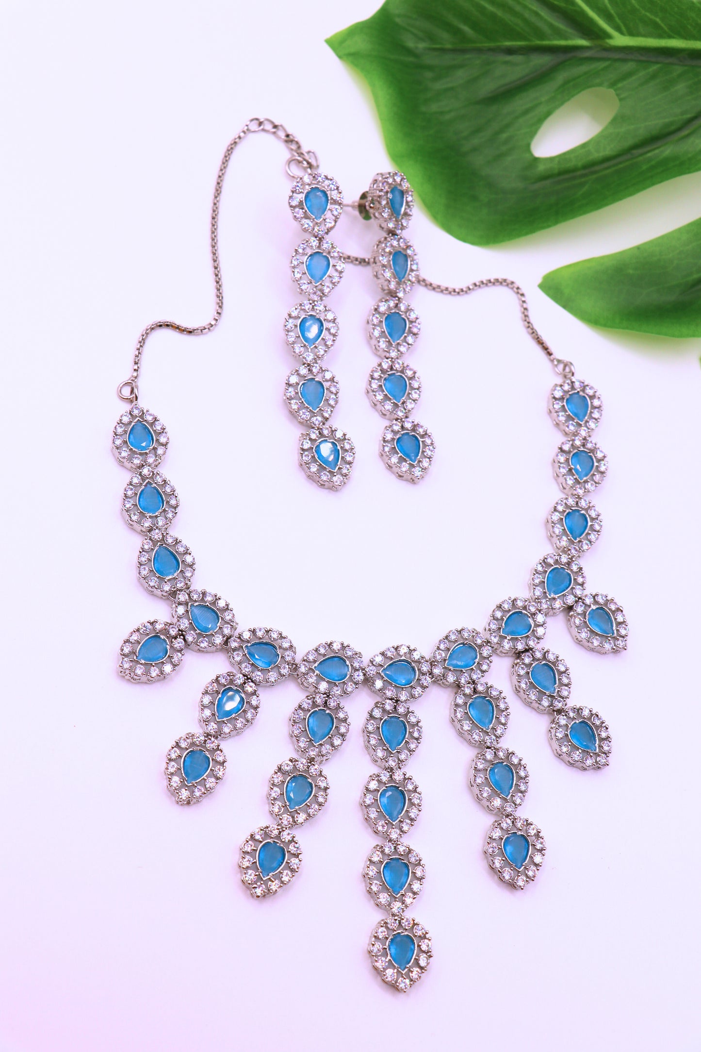 Blue Stone AD Necklace