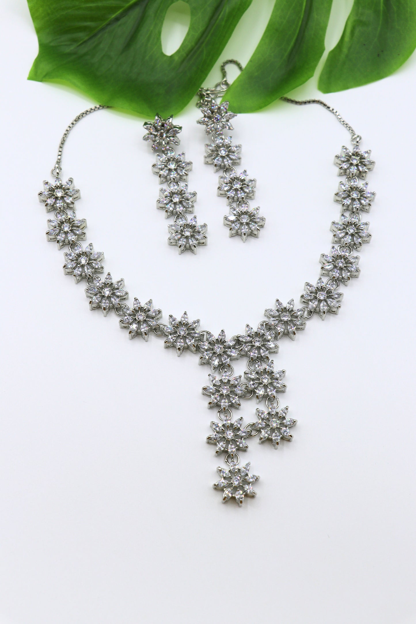 White Stone American Diamond Necklace