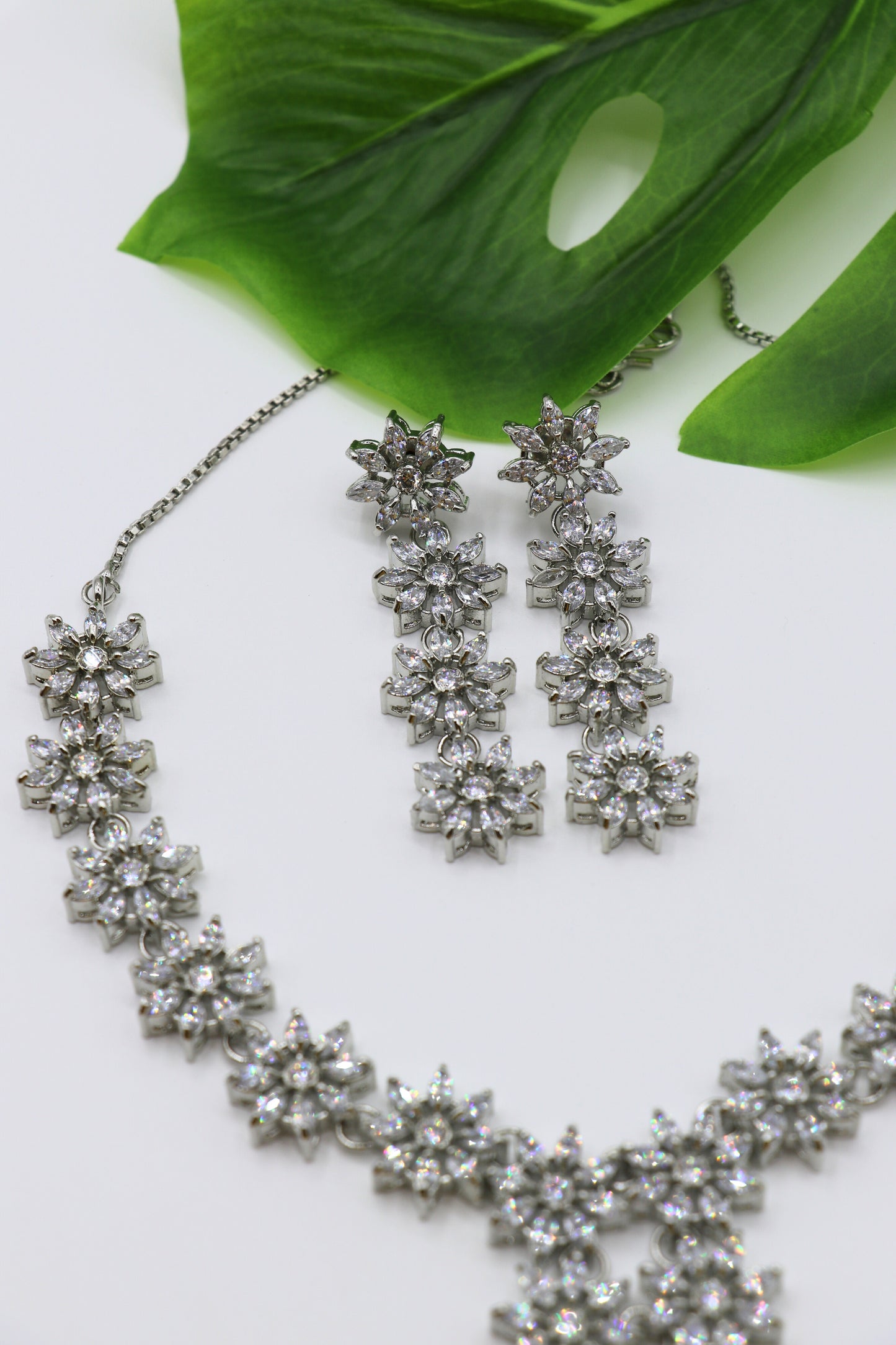 White Stone American Diamond Necklace