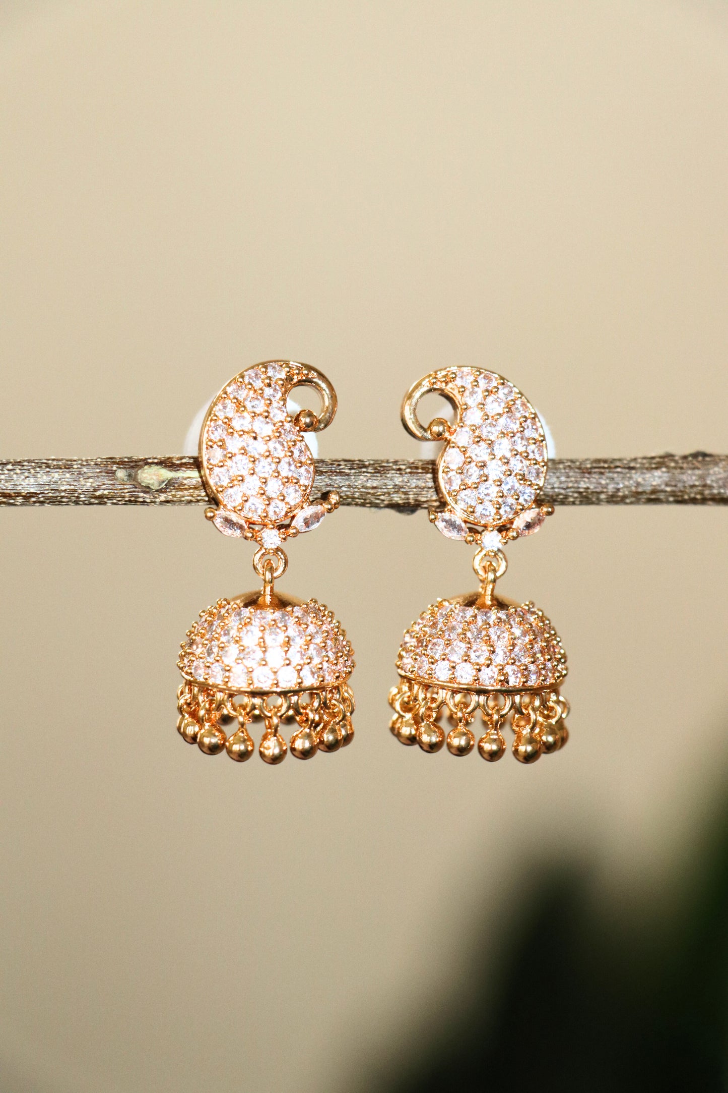 White Stone American Diamond Earrings