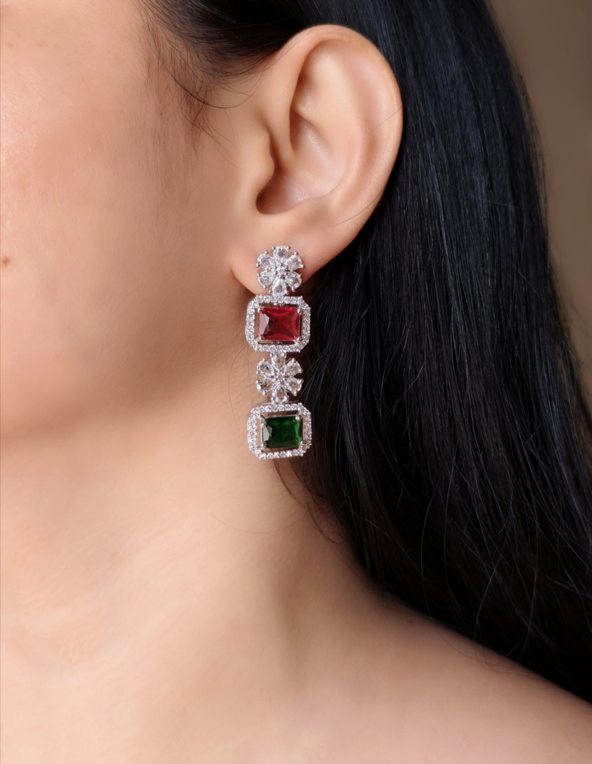 Multicolour Stone American Diamond Necklace