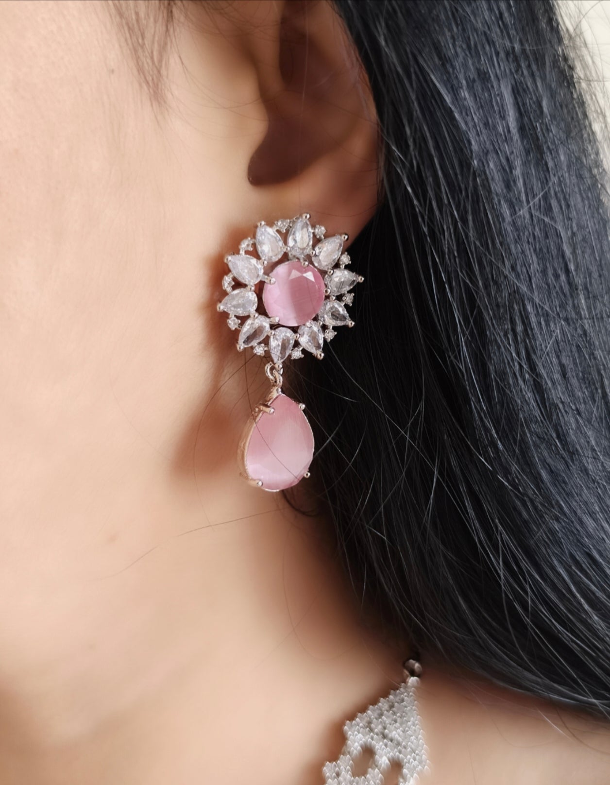 Pastel Pink AD Necklace