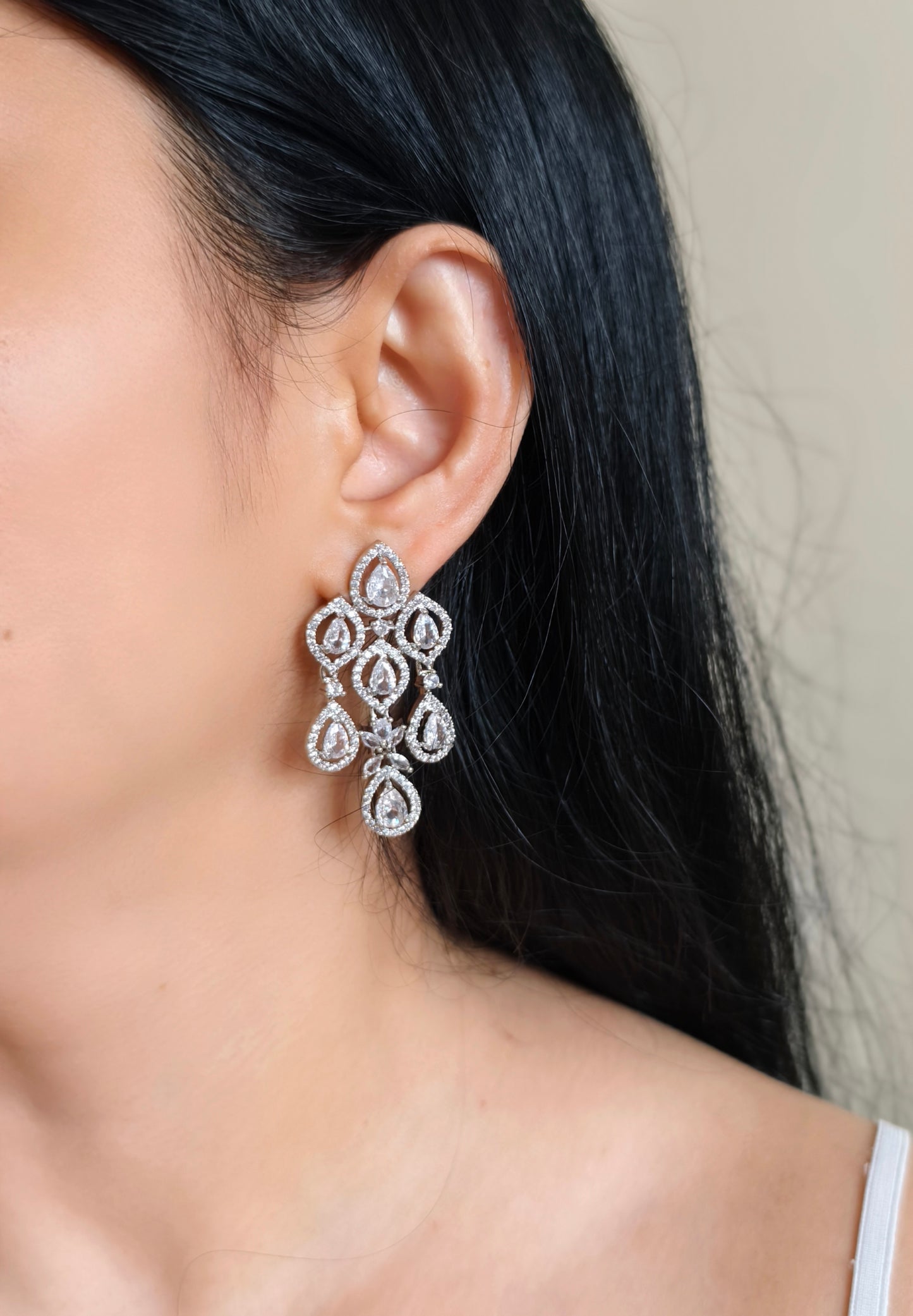 White Stone American Diamond Necklace
