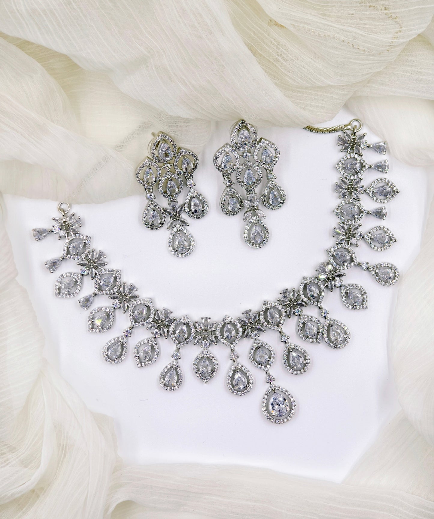 White Stone American Diamond Necklace