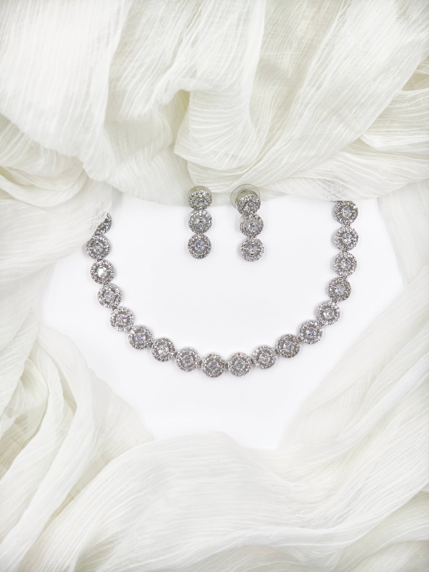 White Stone American Diamond Necklace