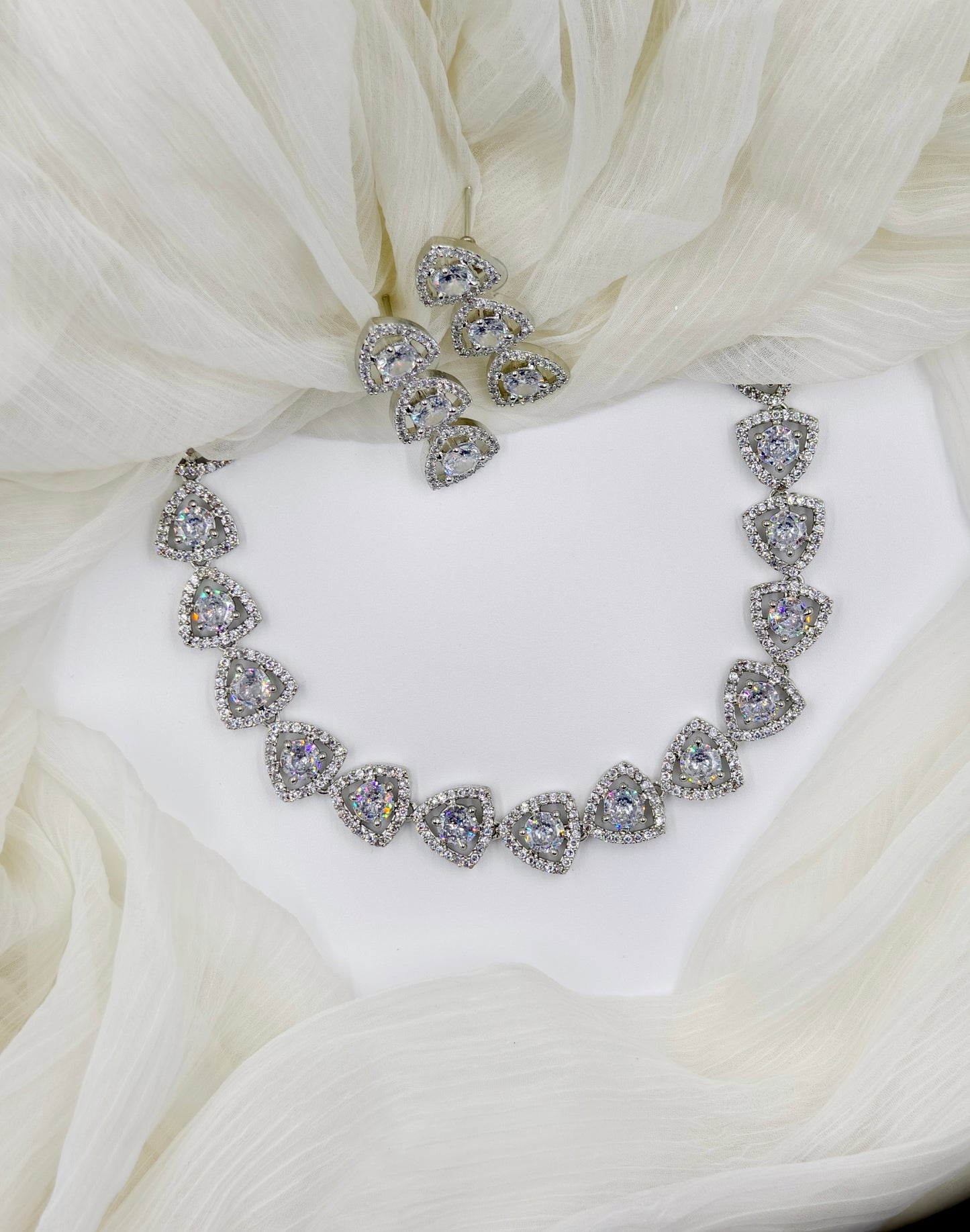 White Stone American Diamond Necklace