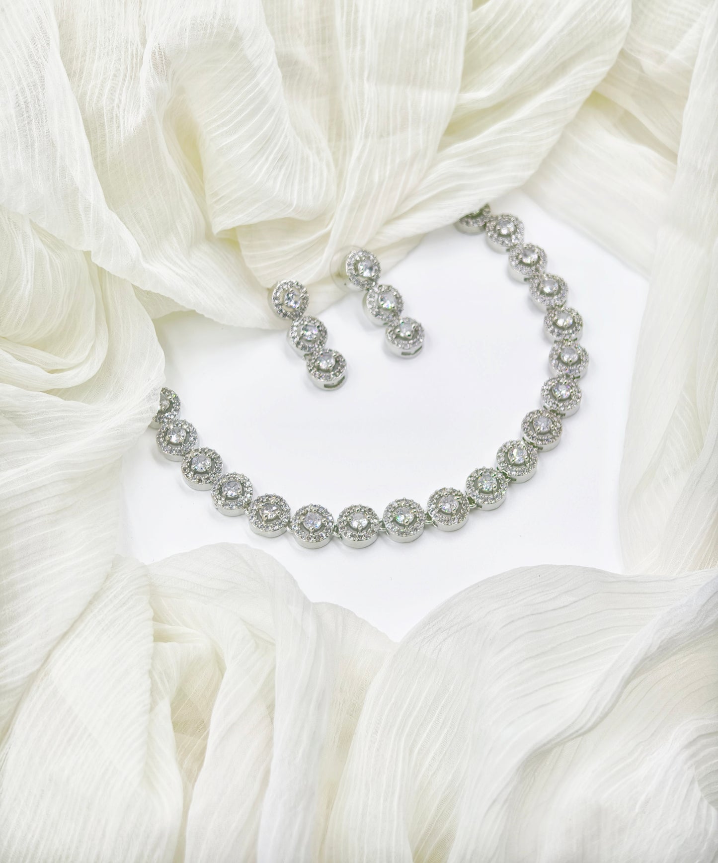 White Stone American Diamond Necklace
