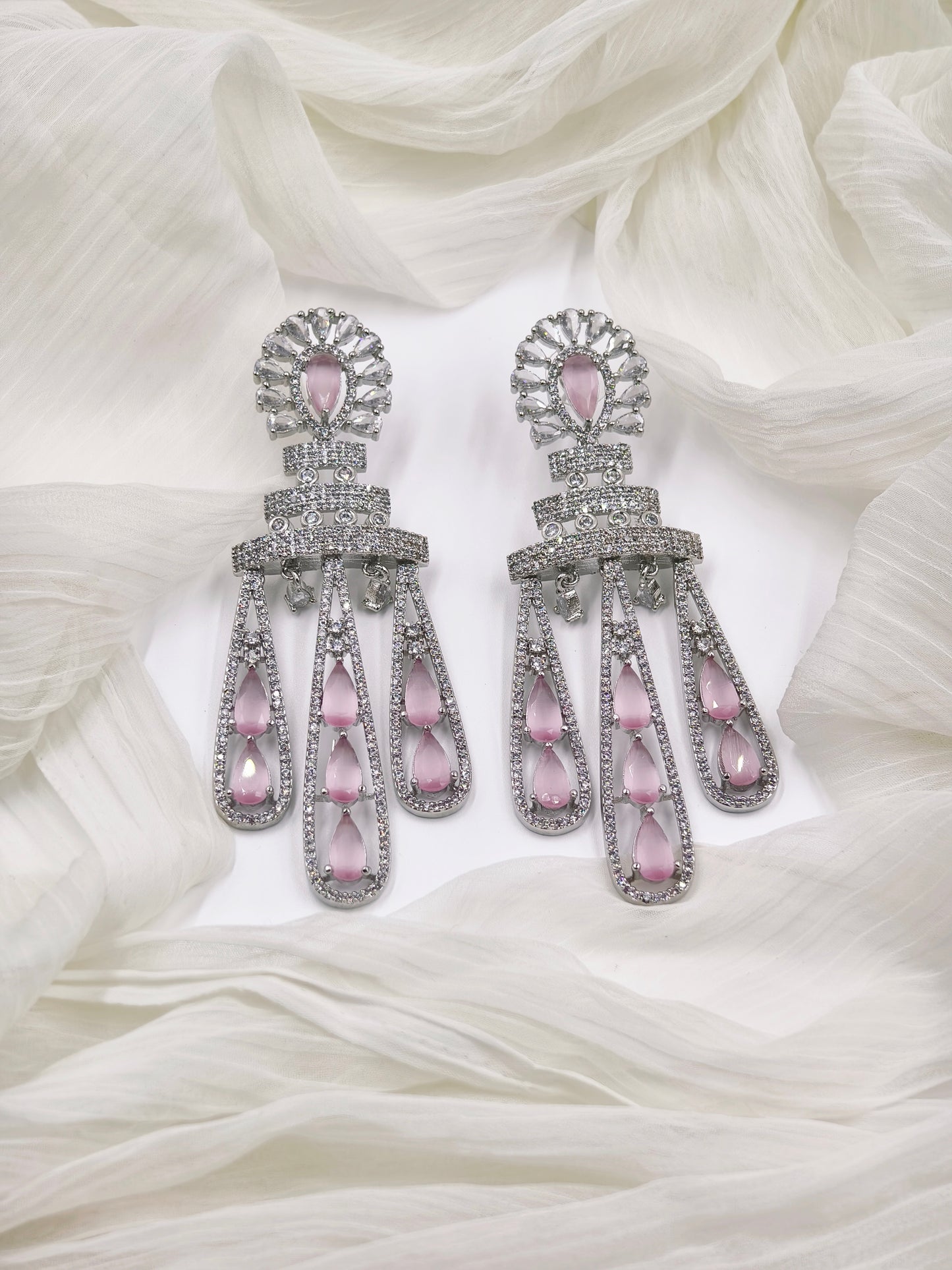 Pastel Pink AD Earrings