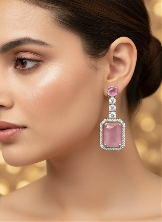 Pastel Pink AD Earrings