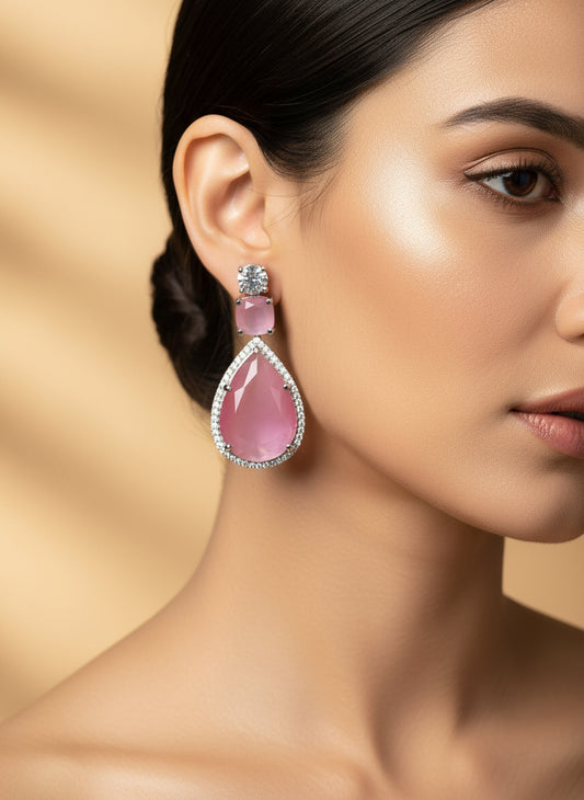 Pastel Pink AD Earrings