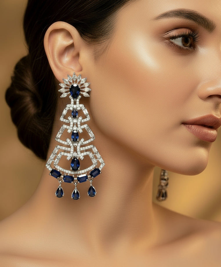 Blue AD Earrings