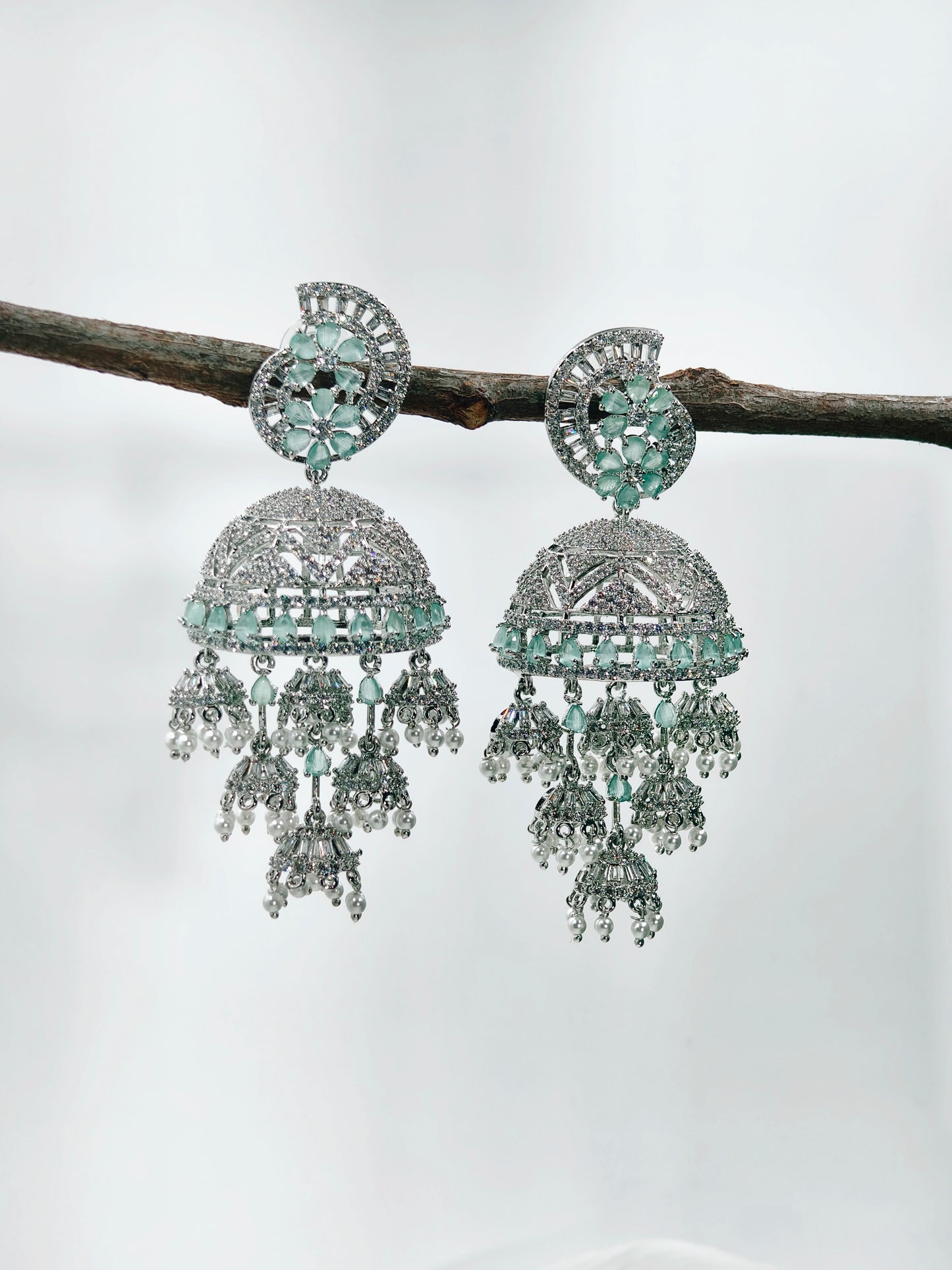 Pastel Green AD Earrings