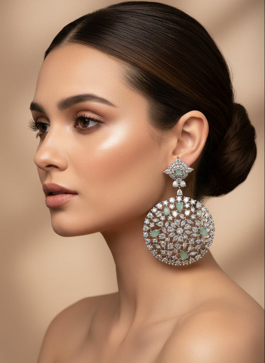 Pastel Green AD Earrings