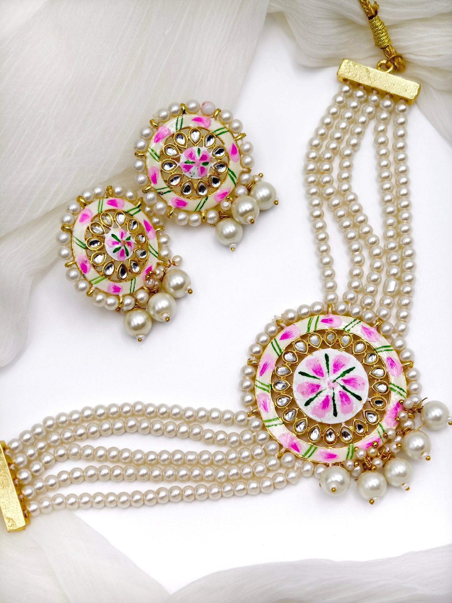 White Pearl Kundan Choker Necklace