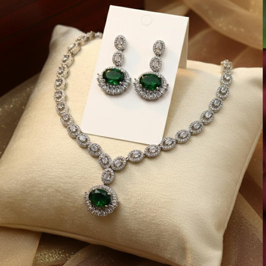 Green Stone AD Necklace