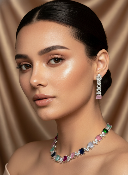 Multicolour AD Necklace