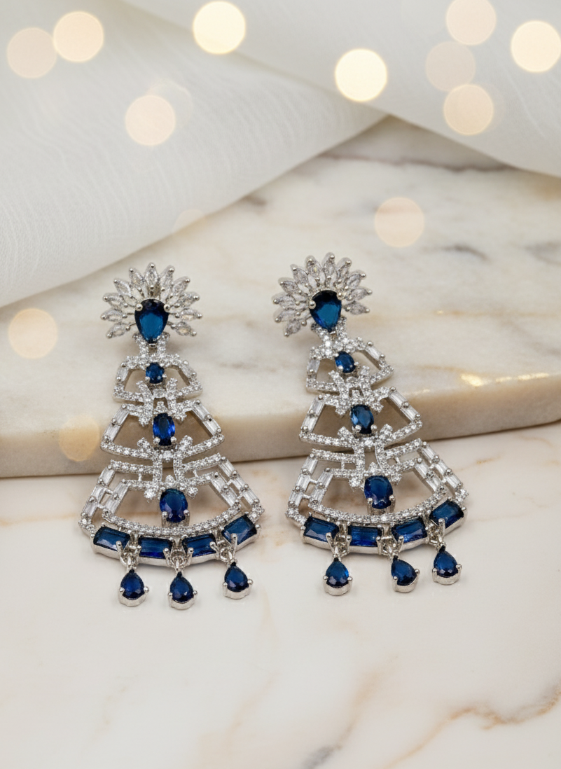 Blue AD Earrings