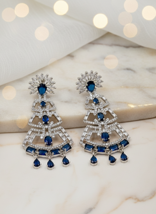 Blue AD Earrings