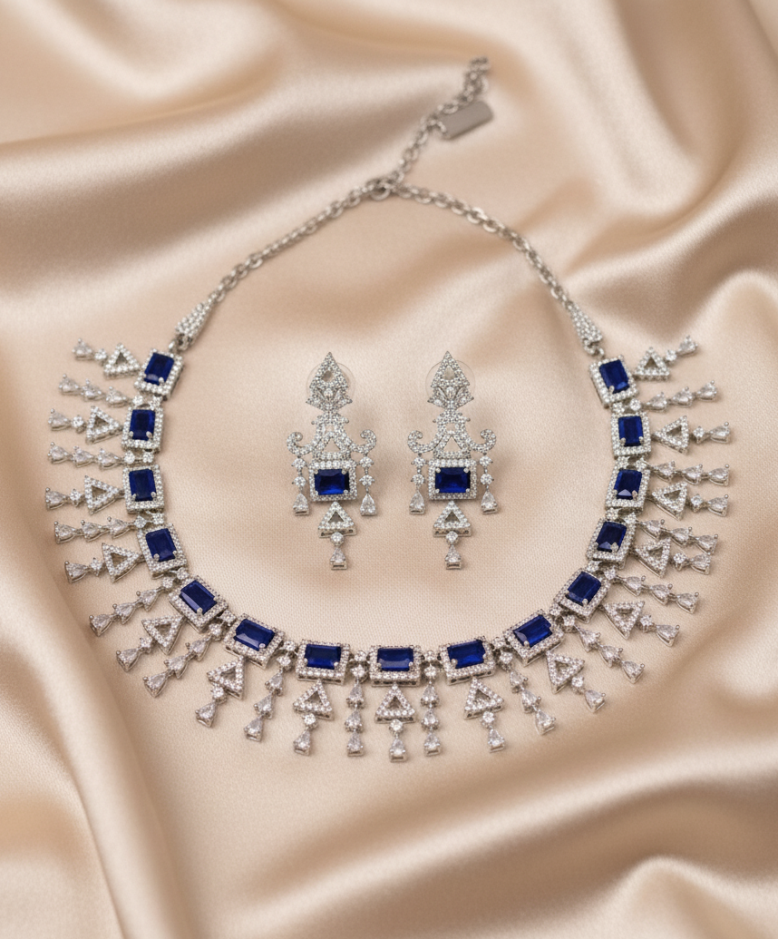 Blue AD Necklace