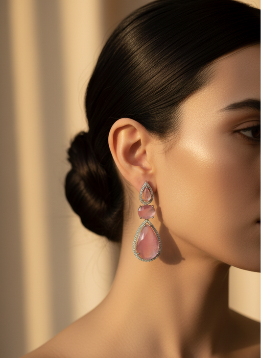 Pastel Pink AD Earrings