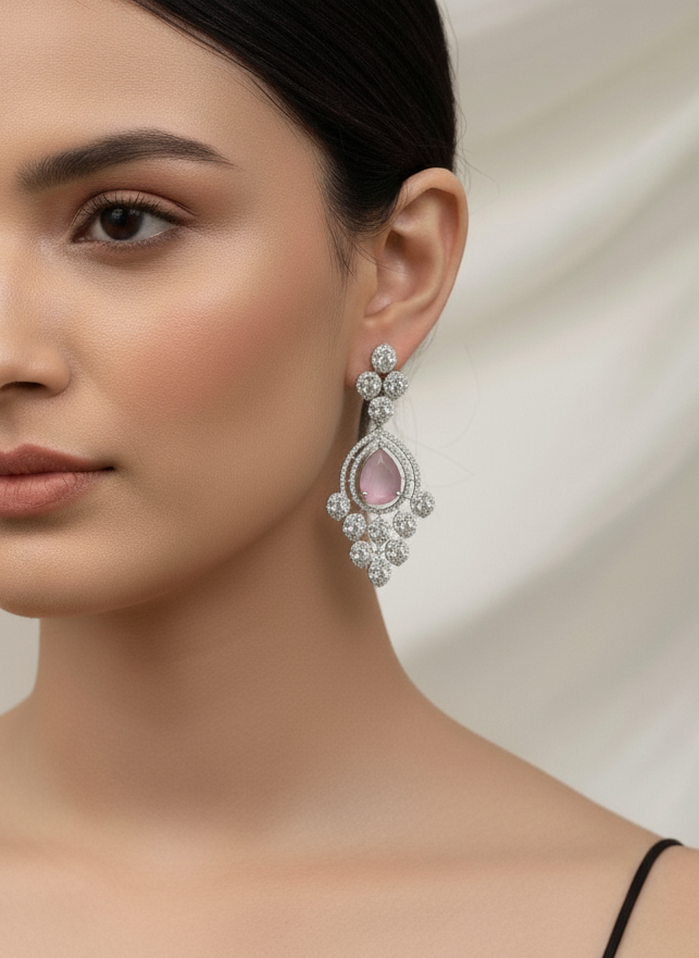 Pastel Pink AD Earrings