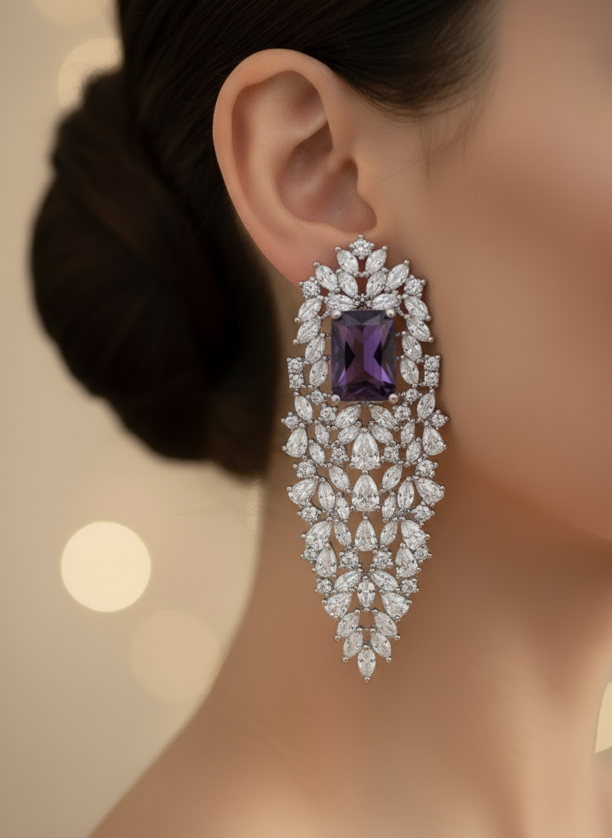 Blue Stone AD Earrings