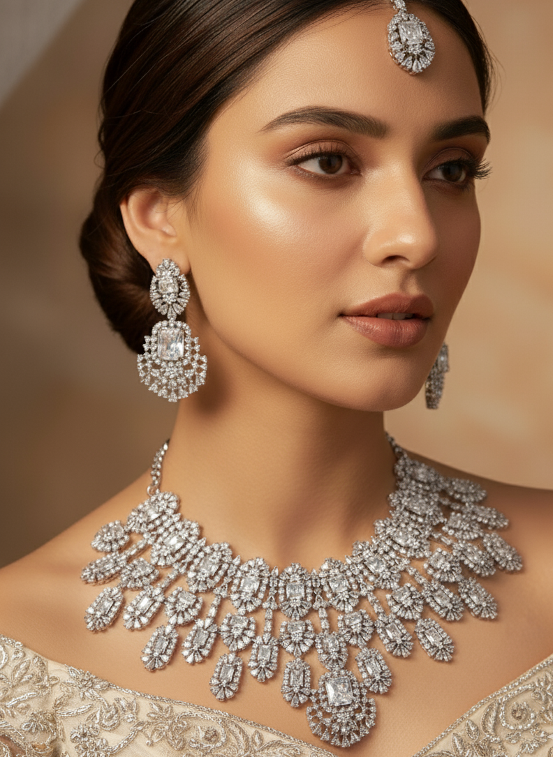 White AD Necklace Set