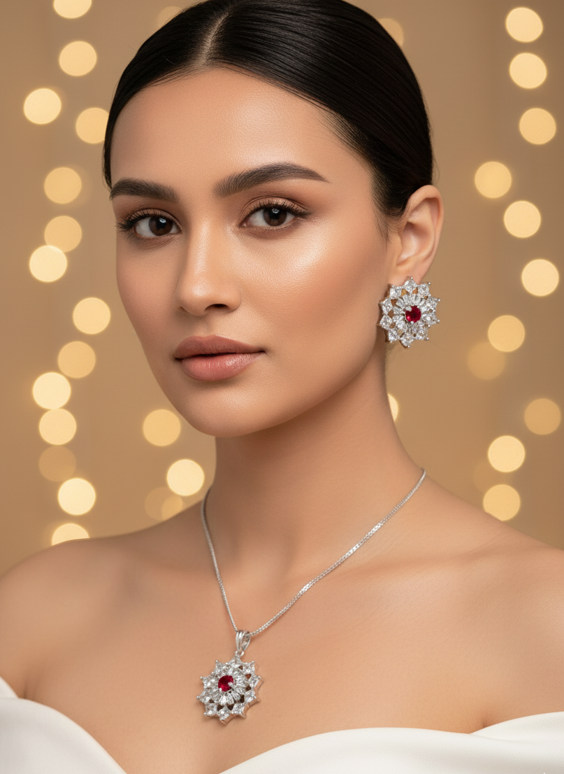 Red Pendant AD Necklace