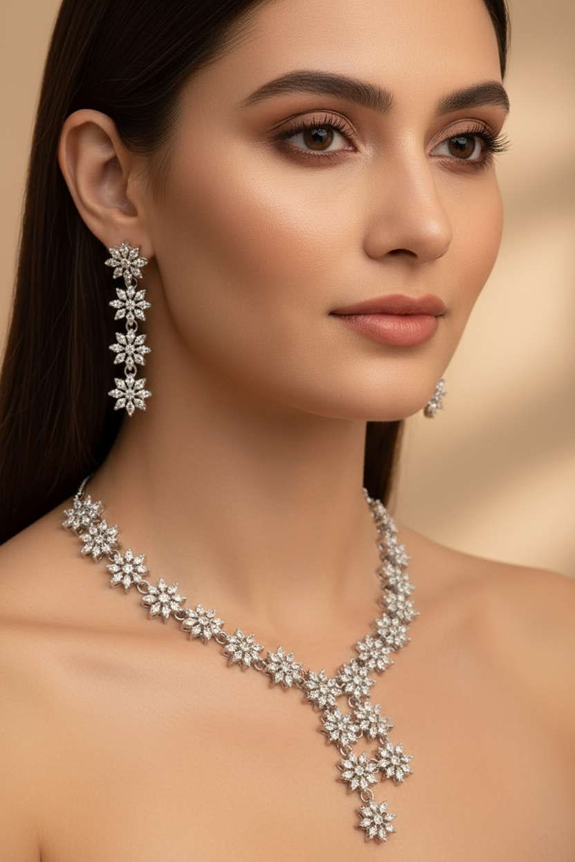 White Stone AD Necklace