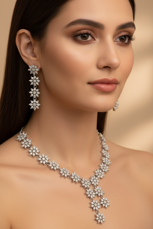 White Stone AD Necklace