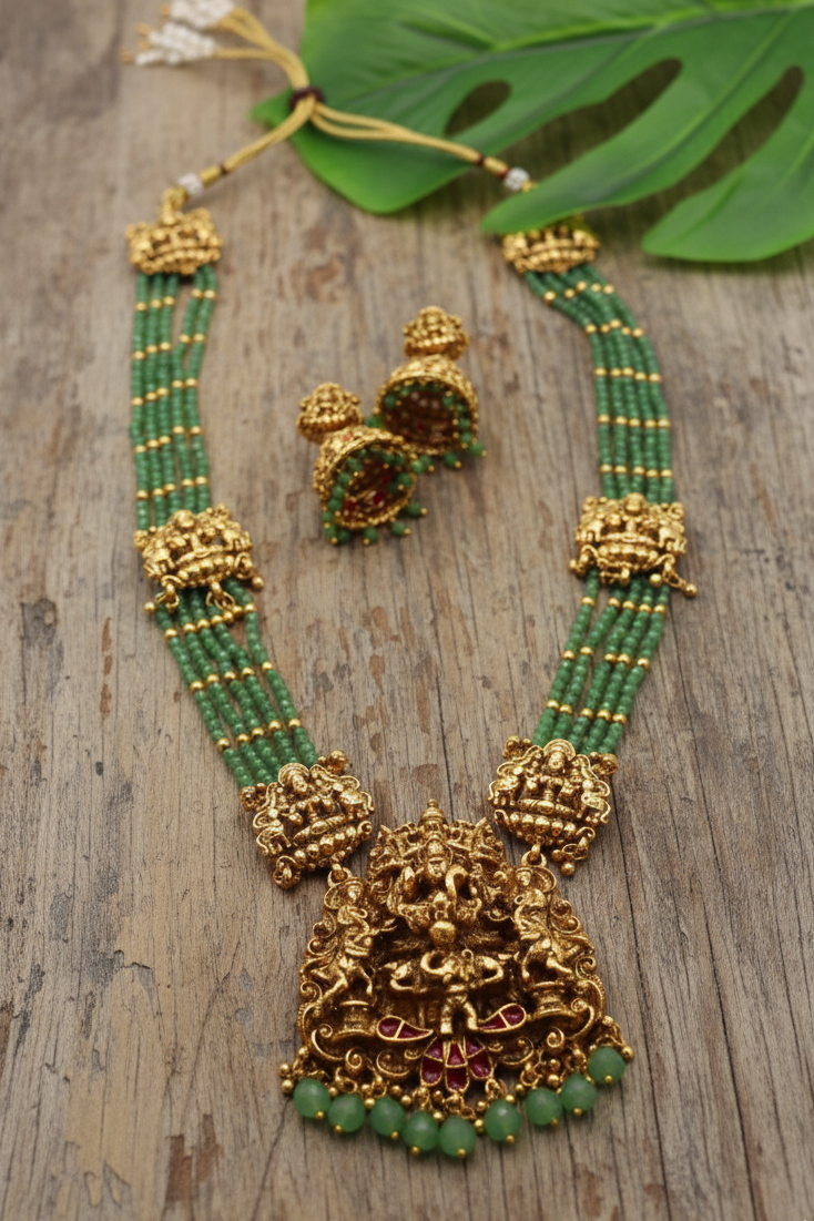 Gold Platted AD Necklace Set