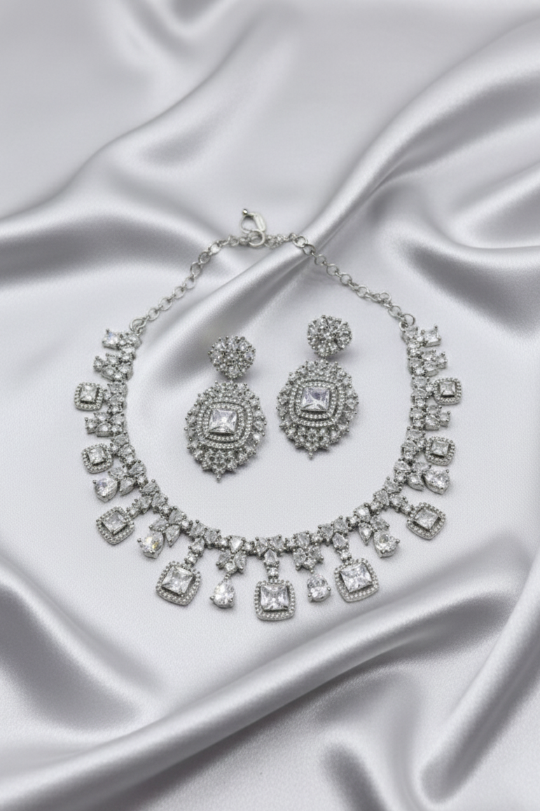 White Stone AD Necklace