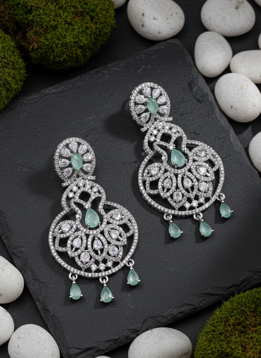 Pastel Green AD Earrings