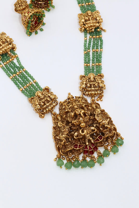 Gold Platted American Diamond Necklace Set