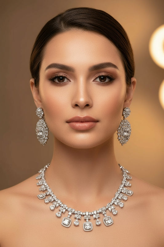 White Stone AD Necklace