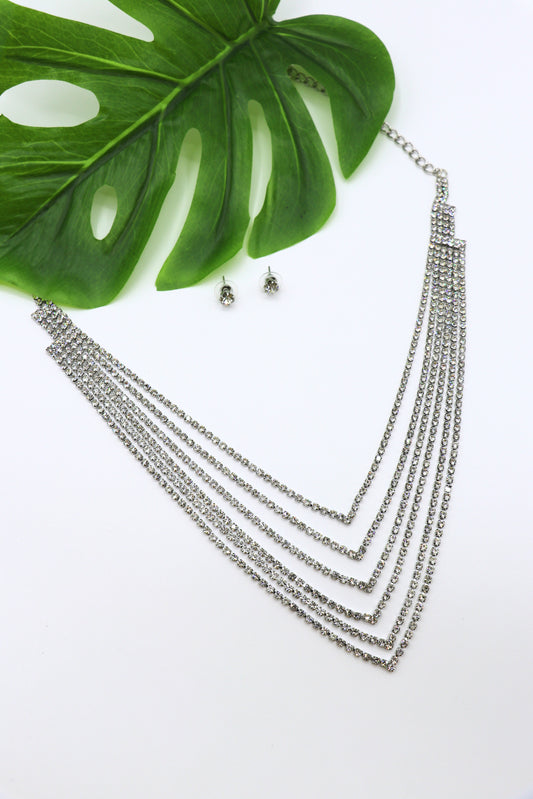White Stone silver Necklace