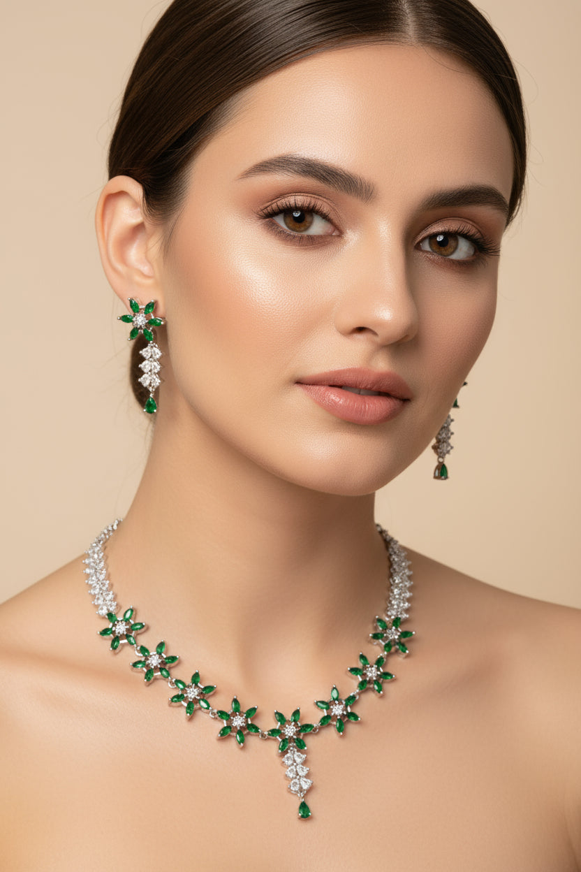 Green Stone AD Necklace