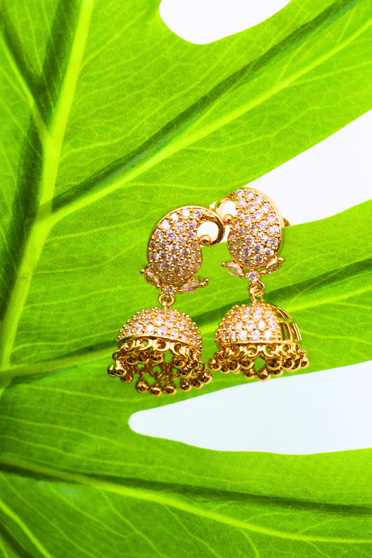 White Stone American Diamond Earrings
