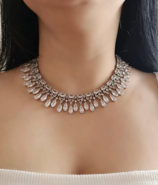 White Stone Amercian Diamond Necklace