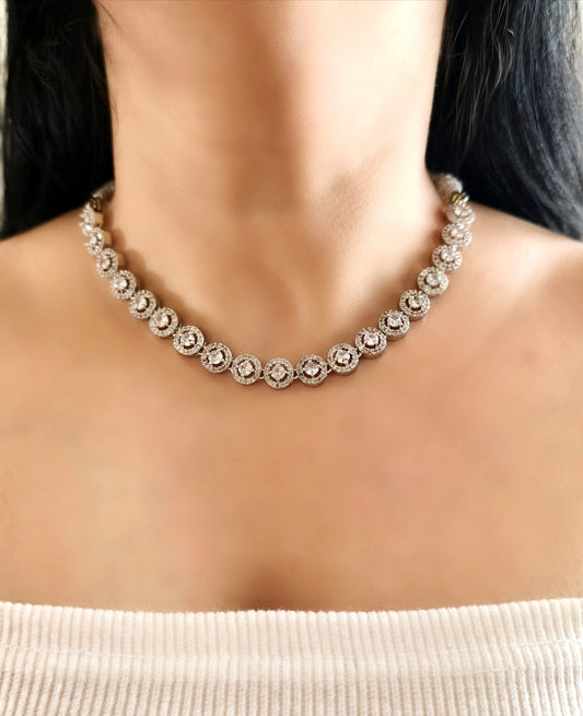 White Stone American Diamond Necklace