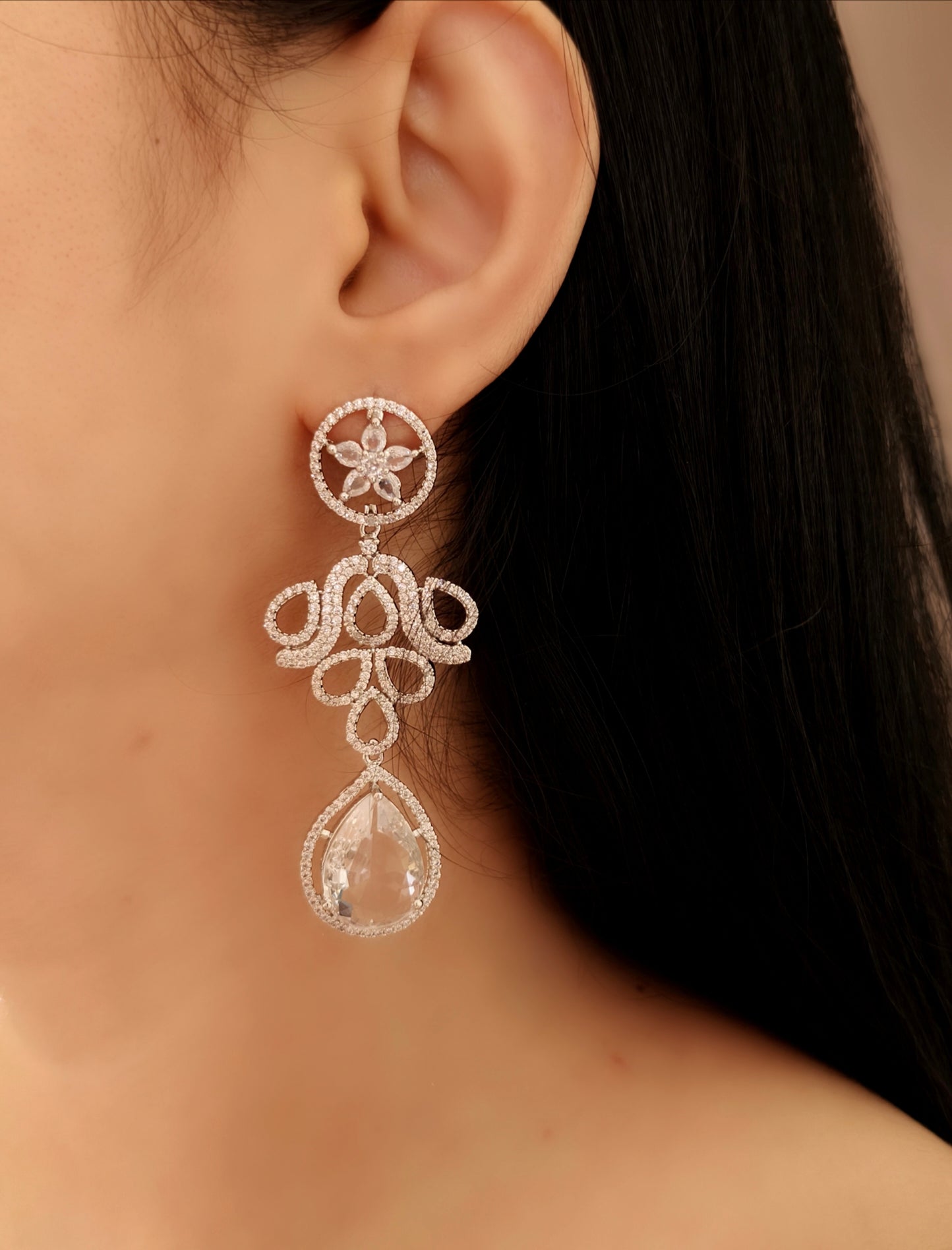 White Stone American Diamond Necklace
