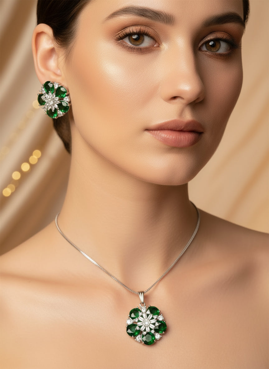 Green Pendant AD Necklace