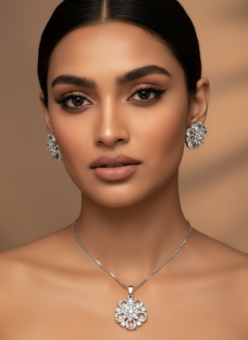 White Pendant AD Necklace